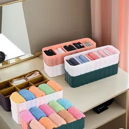 Kuber Industries Green Set of 6 Regular Drawer Organiser Organisers-18