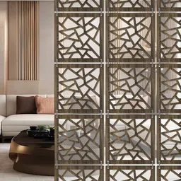 RANDOM Brown Geometric Window Blinds image 1