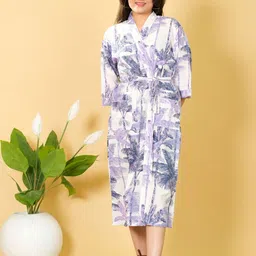 Marika Unisex Purple Cotton Bath Robe-picture-11