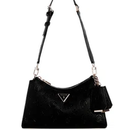 GUESS Floral Textured PU Structured Shoulder Bag-57