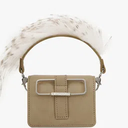 Outhouse Colourblocked Suede Structured Handheld Bag image 5