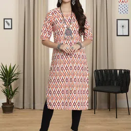 HERE&NOW Selection Of 2 Ethnic Motifs Printed Round Neck Straight Kurta-image-66