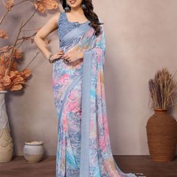 Moda Rapido Paisley Poly Georgette Saree-image-42