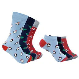 Mint & Oak Unisex Pack Of 6 Printed Cotton Calf-Length Socks-17