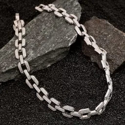 French Accent Men Silver-Plated Chain-26