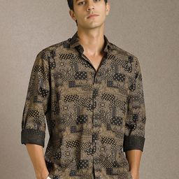 Louis Philippe Sport Ethnic Motifs Printed Spread Collar Slim Fit Shirt-picture-34