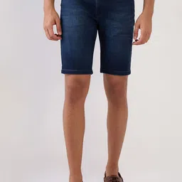 Parx Men Regular Fit Mid-Rise Denim Shorts-image-9