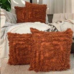 LUSHLYF Orange Set of 4 Quirky Square Cushion Covers-60