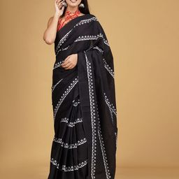 JAIPURI PRINT Ethnic Motifs Pure Cotton Striped Saree-44