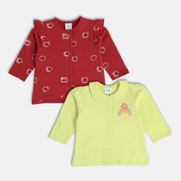 MINI KLUB Infant Girl Pack Of 2 Pure Cotton Printed Jhablas-27NGFV412-image-92