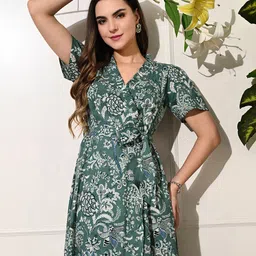 DECKEDUP Floral Print Midi Dress-image-22