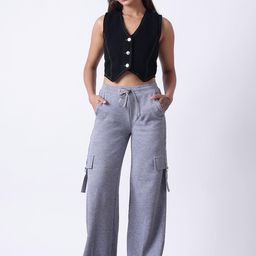 BONNATY Women Solid Mid-Rise Wide Leg Regular Fit Trousers-image-16