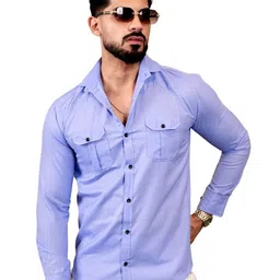 IKON FASHION Men Original Fit Solid Spread Collar Cotton Casual Shirt-picture-47