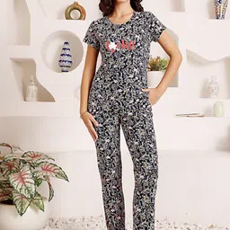 Bodycare Women Floral Printed Pure Cotton Night suit-picture-27