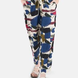 Jandir Fashion Women Abstract Printed Mid Rise Regular Trousers-image-68