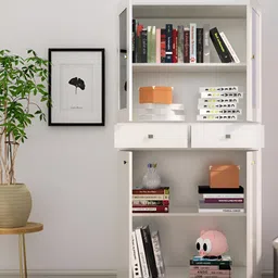 HEXA RED White Moisture & Termite Resistant Free Standing Book Shelf image 2