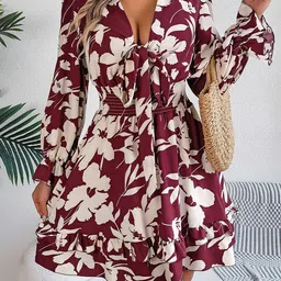 StyleCast x Revolte Floral Print Chiffon Fit & Flare Dress-picture-50