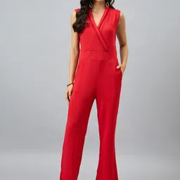 COLOR CAPITAL Women V-Neck Basic Jumpsuit-picture-31