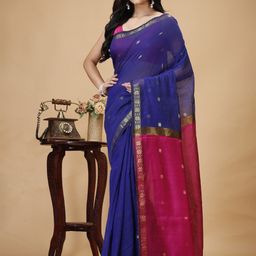 SLAGHA Woven Design Zari Silk Cotton Taant Saree-image-93