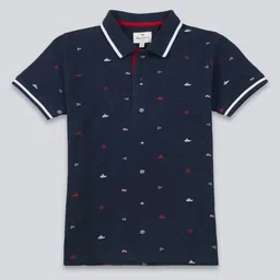 Pepe Jeans Boy Nautical Printed Polo Collar Pure Cotton T-shirt-picture-37