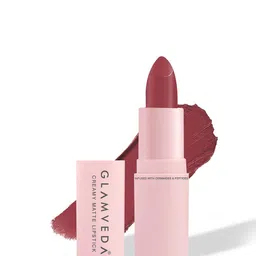GLAMVEDA Creamy Matte Long Stay Lipstick with Ceramides - 4.5 g - Impulsive - 304-33