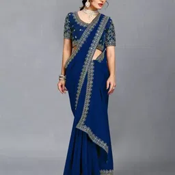KALINI Beads and Stones Poly Georgette Saree-picture-34