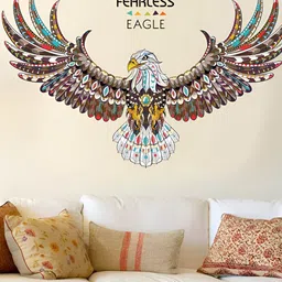 INDIAN ROYALS Brown & Yellow Eagle Wings Printed Self-Adhesive & Durable Wall Sticker-picture-55