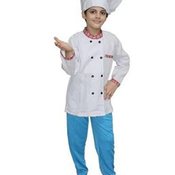 Kaku Fancy dresses Kids Helper Chef Costume Coat With Cap-image-53