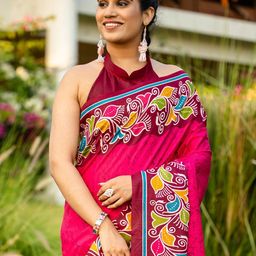 Anouk Rustic Ethnic Motifs Block Print Saree image 4
