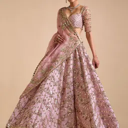 Trendmalls Embroidered Sequinned Semi-Stitched Lehenga & Unstitched Blouse With Dupatta-picture-18