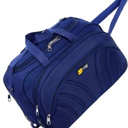 50 L Strolley Duffel Bag - STYLISH TRAVEL DUFFEL LUGGAGE BAG WITH TOW WHEEL TRAVELLING MEN WOMEN BAGS - Blue - Regular Capacity-image-20