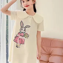 StyleCast x Revolte Girl's Graphic A-Line Peter Pan Collar Knee Length Dress With Applique-image-49