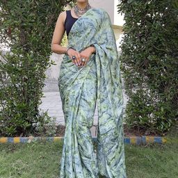 KAYOMMI Printed Satin Ready to Wear Saree-image-26