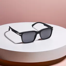 HASHTAG EYEWEAR Unisex Square Sunglasses with Polarised Lens TT Polarized-30006-M.BLK-1804-10