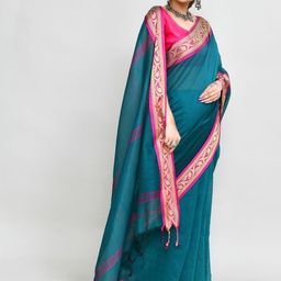 Piyari Fashion Woven Design Zari Handloom Taant Saree-picture-9