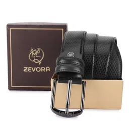 ZEVORA Men Textured Leather Belt-image-79