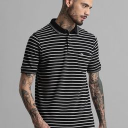 Klub Fox Men Striped Polo Collar Pockets T-shirt-picture-30