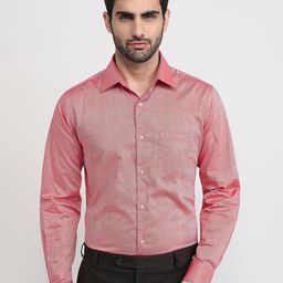 Raymond Men Smart Slim Fit Textured Spread Collar Cotton Formal Shirt-picture-46