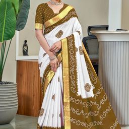 LeeliPeeri Designer Bandhani Printed Zari Saree-image-99