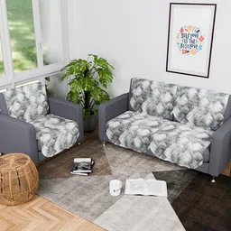 Kuber Industries Grey & White Cotton Sofa Cover-image-20