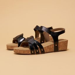 ERIDANI Textured Wedge Sandals with Bows-41