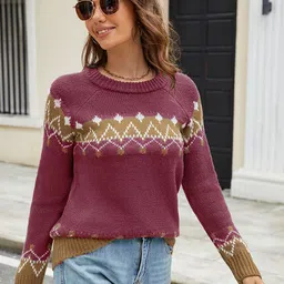 Mast & Harbour Women Round Neck Pullover-picture-23