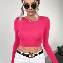 Stylecast X Slyck Round Neck Styled Back Crop Top-image-93