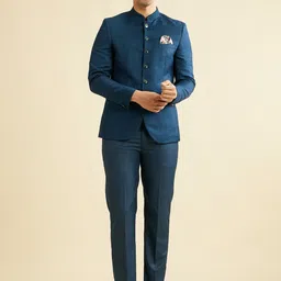 Manyavar Tailored-Fit Single-Breasted Three-PieceSuit-image-85