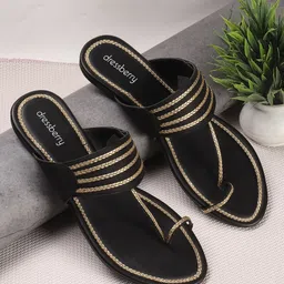 DressBerry Women Embellished Ethnic One Toe Flats-16