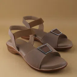 Ozuri Women Embellished Open Toe Flats with Buckles-72