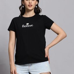 COLORCART Women Typography Printed Raw Edge T-shirt-image-58