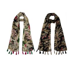 StoleVilla Multicoloured Floral Chiffon Stoles-image-68