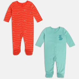 MINI KLUB Girls Pack of 2 Striped Sleepsuit-70