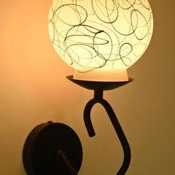 SOMIL Black & White Printed Glass Cylinder Shaped Wall Lamp-image-16